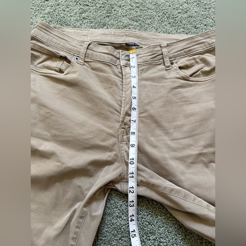 American Eagle Extreme Flex Slim Straight Tan Brown Pants Mens Size 34 Stretch - Picture 6 of 10